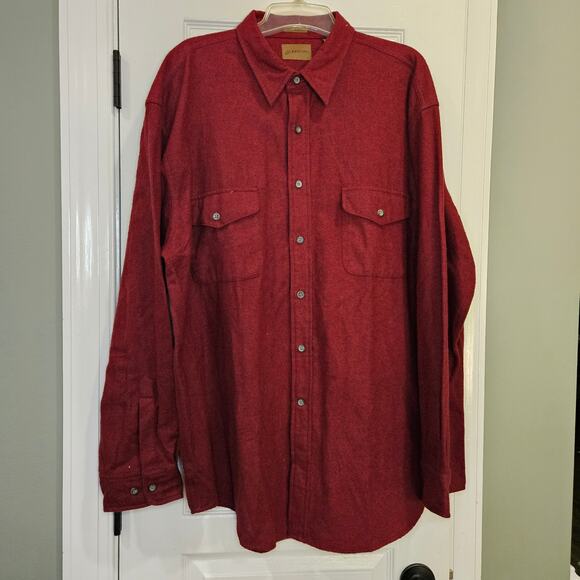 St. John's Bay Men's XL Red Chamois Button Down‎ Shirt Vintage - Picture 1 of 6